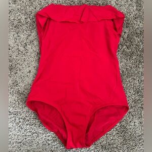 Red Jantzen Strapless Swimsuit